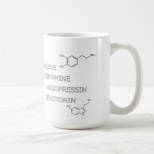 Wissenschafts-Geeky chemische Struktur der Liebe Kaffeetasse (Rechts)