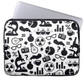 Wissenschafts-Musterschwarzes auf Weiß Laptopschutzhülle (Vorderseite)
