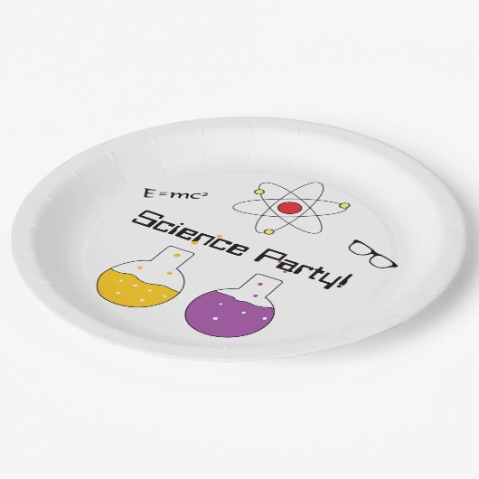 "Wissenschafts-Party-" Papier-Teller Pappteller (Schrägansicht)