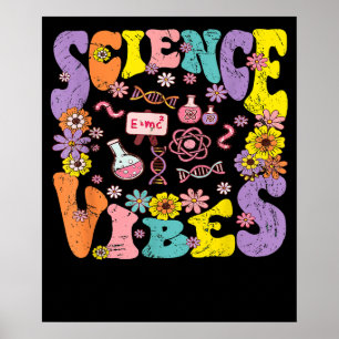 Wissenschafts-Vibes Retro 1. Tag Rückenschule Lehr Poster