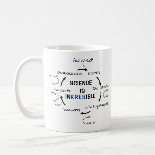 Wissenschaftsbiologie Krebs Zykluslustiger Lehrer Kaffeetasse (Links)