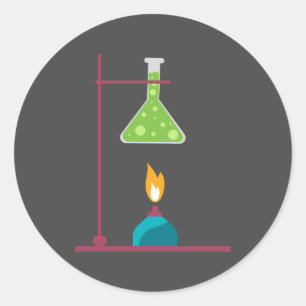 Wissenschaftschemie - niedliche Wissenschaftsausr Runder Aufkleber