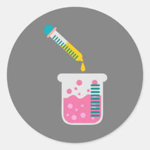 Wissenschaftschemie - niedliche Wissenschaftsausrü Runder Aufkleber