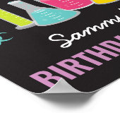 Wissenschaftsexperiment Begrüßungszeichen in Rosa Poster (Ecke)