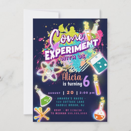 Wissenschaftsexperiment Einladung (Vorderseite)