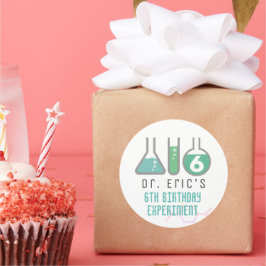 Wissenschaftsexperiment Grüne Junge Geburtstag Runder Aufkleber
