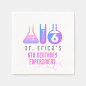 Wissenschaftsexperiment Neon Pink Girl Geburtstag Serviette (Vorderseite)