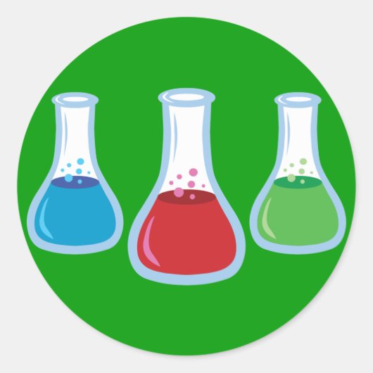Wissenschaftsflaschen Runder Aufkleber (Vorderseite)