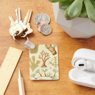 Wissenschaftslehrbuch Biologie, Vintage Korallenti Schlüsselanhänger