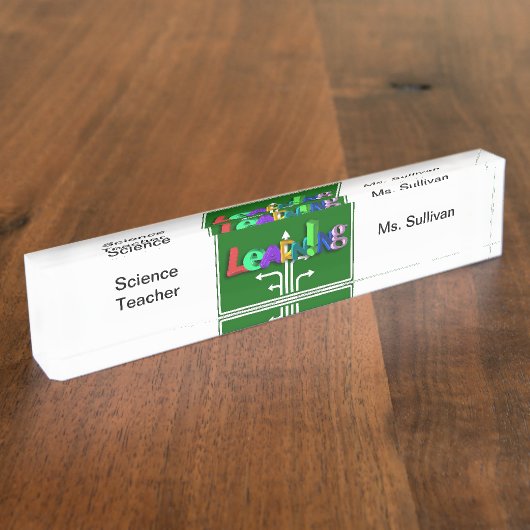 Wissenschaftslehrer Akryllische Schreibtisch Namen Namensplakette (Seite)