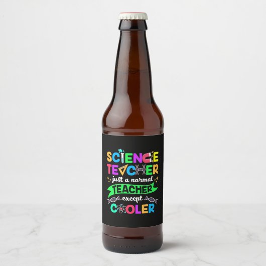 Wissenschaftslehrer Cool Bierflaschenetikett (Vorderseite)