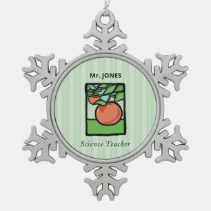 Wissenschaftslehrer Danke, Apple Schneeflocken Zinn-Ornament