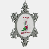 Wissenschaftslehrer, Experimente frohe Weihnachten Schneeflocken Zinn-Ornament (Links)