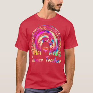Wissenschaftslehrer Gefärbte Krawatte Rainbow Happ T-Shirt