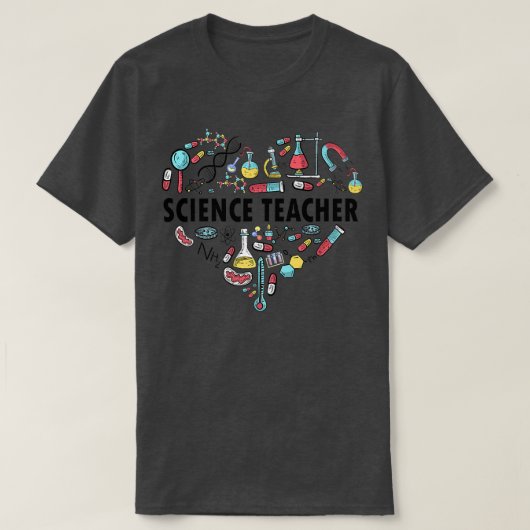 Wissenschaftslehrer Herz Proud Science I Liebe Sci T-Shirt (Design vorne)