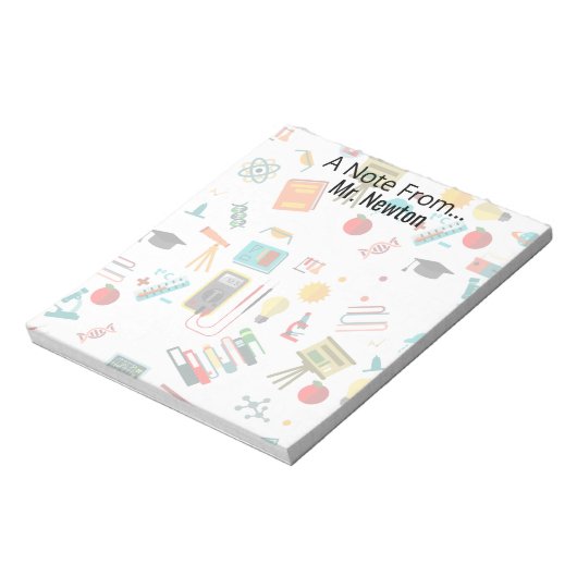 Wissenschaftslehrer Personalisierte Äpfelbücher Notizblock (Rotiert)