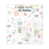 Wissenschaftslehrer Personalisierte Äpfelbücher Notizblock (Vorderseite)