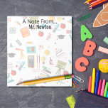 Wissenschaftslehrer Personalisierte Äpfelbücher Notizblock<br><div class="desc">Personalisierter Gesamtdruck für den Lehrer Notepad</div>