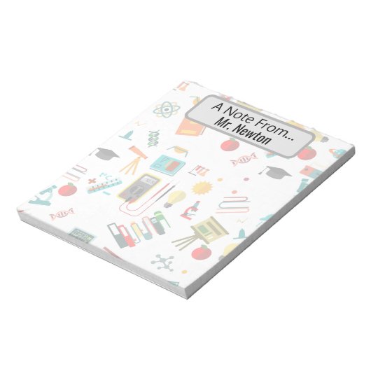 Wissenschaftslehrer Personalisierte Äpfelbücher Notizblock (Rotiert)