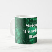 Wissenschaftslehrer Rock Bright Green Gemstone Kaffeetasse (Vorderseite Links)