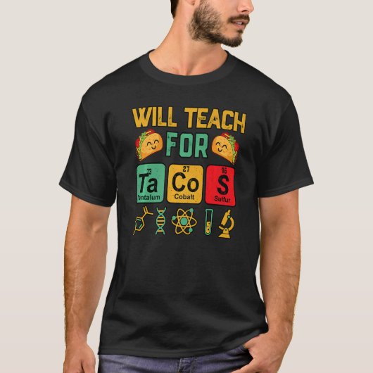 Wissenschaftslehrer wird Tacos-Dienstag in Mexiko T-Shirt (Vorderseite)