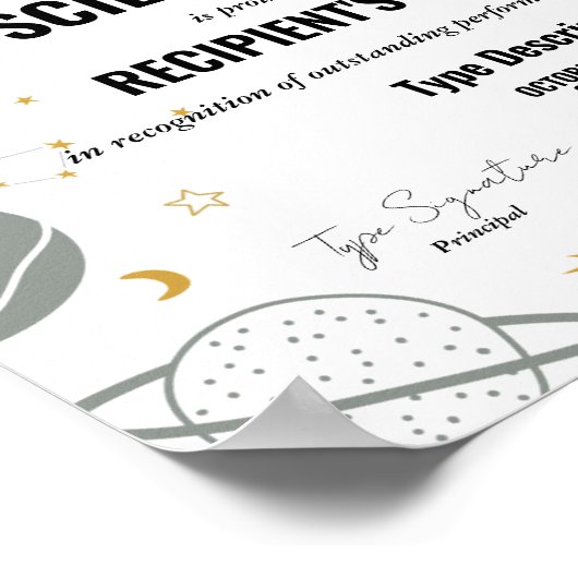 Wissenschaftspreis zum Thema "Weltraum" Poster (Ecke)