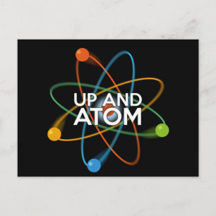 Wissenschaftswitz UP AND ATOM Postkarte