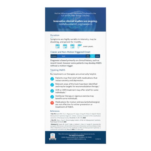 Wissenskarte, MdDS-Informationen für Ärzte Werbekarte (Hinten)