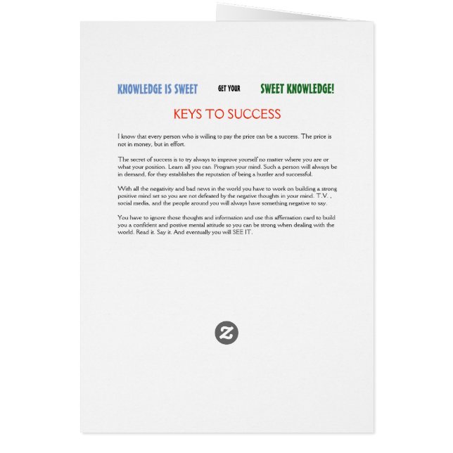 WISSENSWERT IST EINE SCHNELLEREIGENKARTE (Hinten)