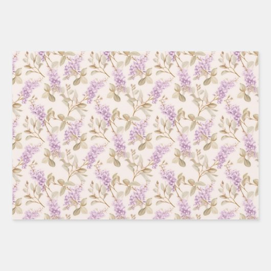 Wistaria-Packpapier Geschenkpapier Set (Vorderseite 2)