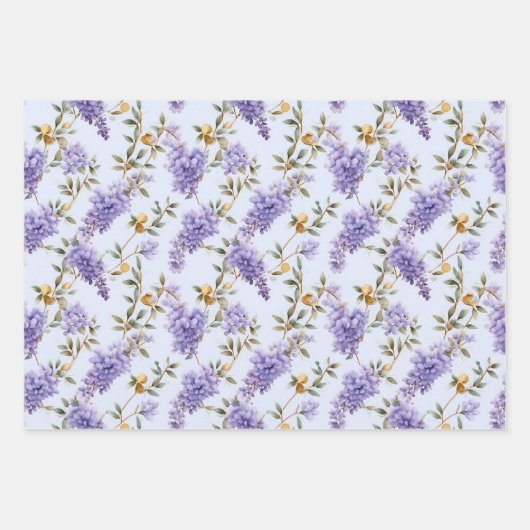 Wistaria-Packpapier Geschenkpapier Set (Vorderseite)