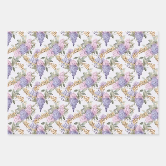 Wistaria-Packpapier Geschenkpapier Set (Vorderseite 3)