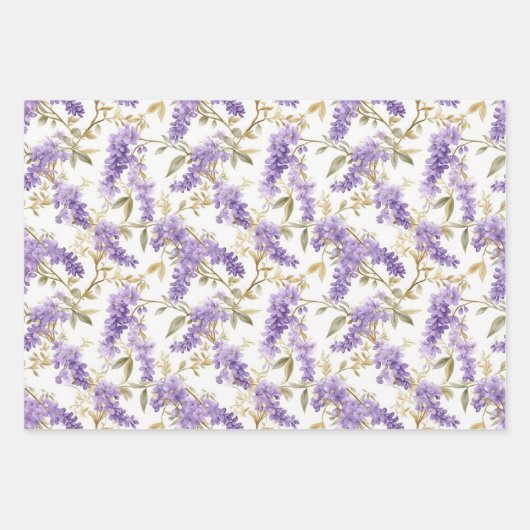 Wistaria-Packpapier Geschenkpapier Set (Vorderseite)