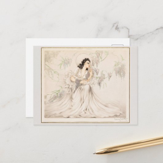 Wisteria, 1940 von Louis Icart Postkarte (Vorderseite/Rückseite Beispiel)