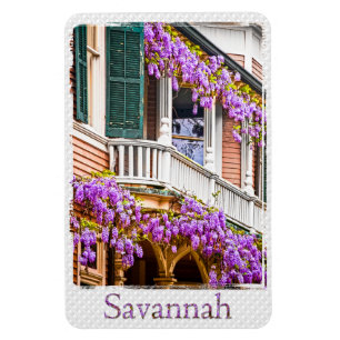 Wisteria an einem alten südlichen Haus in Savannah Magnet