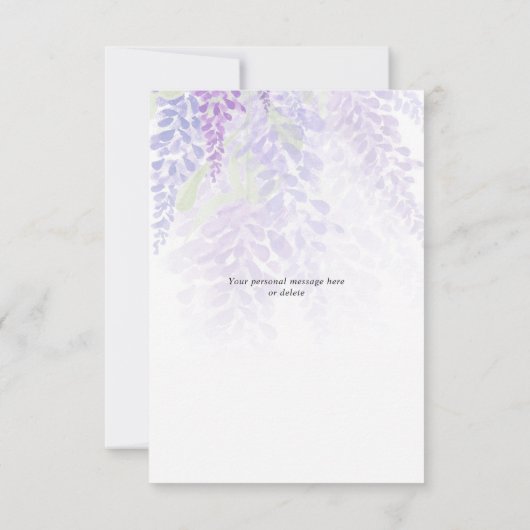 Wisteria Blooms Add Foto Wedding Danke Karte (Rückseite)