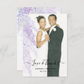 Wisteria Blooms Add Foto Wedding Danke Karte (Vorne/Hinten)