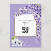 Wisteria Blooms QR Code Wedding Begleitkarte (Rückseite)