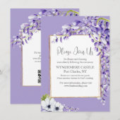 Wisteria Blooms Wedding Begleitkarte (Vorne/Hinten)