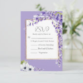 Wisteria Blooms Wedding RSVP Karte (Stehend Vorderseite)