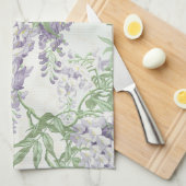 Wisteria Blossom Light Blue und Lavender Patterns Geschirrtuch (Viertel Falte)