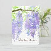 Wisteria Blume Blume Brautparty Einladung (Stehend Vorderseite)
