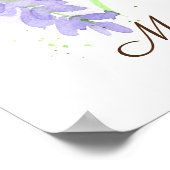 Wisteria Blume Brautparty Welcome Poster (Ecke)