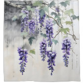 Wisteria Blume Natur Duschvorhang (Vorderseite)