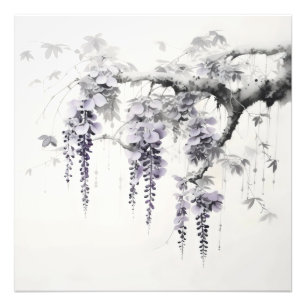 Wisteria Blume Tintenzeichnung Fotodruck
