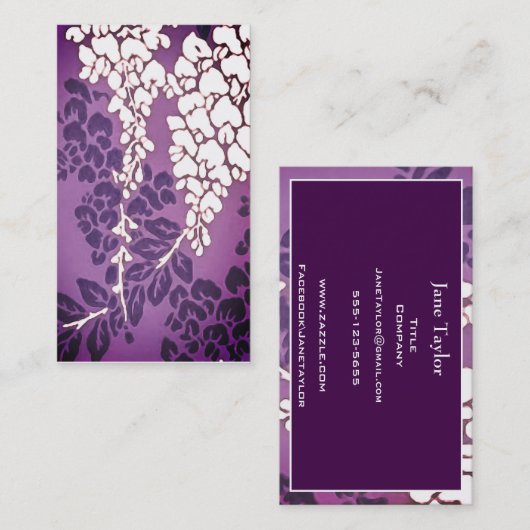 Wisteria Calling Card Telefonnummerkarte (Vorne/Hinten)
