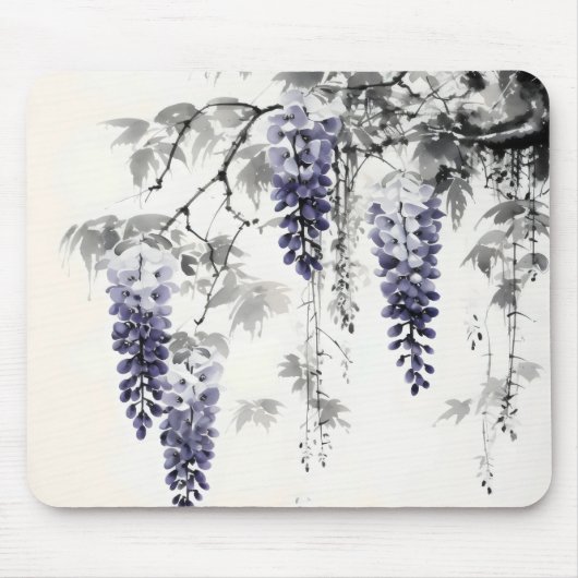 Wisteria Color Ink Painting Mousepad (Vorne)