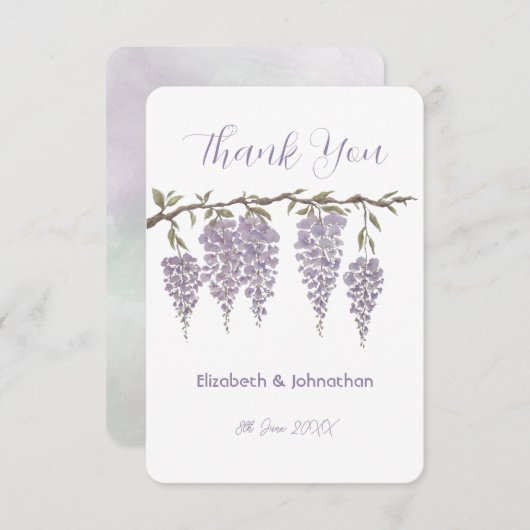 Wisteria Danke-Karte Dankeskarte (Vorne/Hinten)