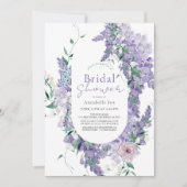 Wisteria Dusty Lila Watercolor Brautparty Einladung (Vorderseite)