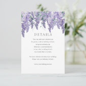 Wisteria Dusty Lila Watercolor Hochzeitsstimmung Einladung (Stehend Vorderseite)